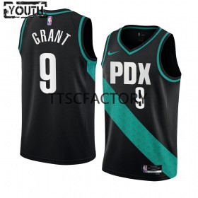Dres Portland Trail Blazers Jerami Grant 9 Nike 2022-23 City Edition Crno Swingman - Dječji